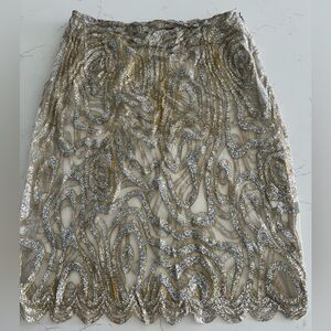 AKIRA Gold and Silver mesh Sequin Mini Skirt size M